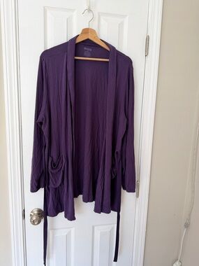Women’s Duluth Trading Co Deep Purple Crewneck Cardigan